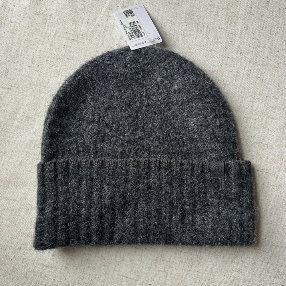 New Lululemon Alpaca Wool‎ Blend Beanie Hat Grey S/M